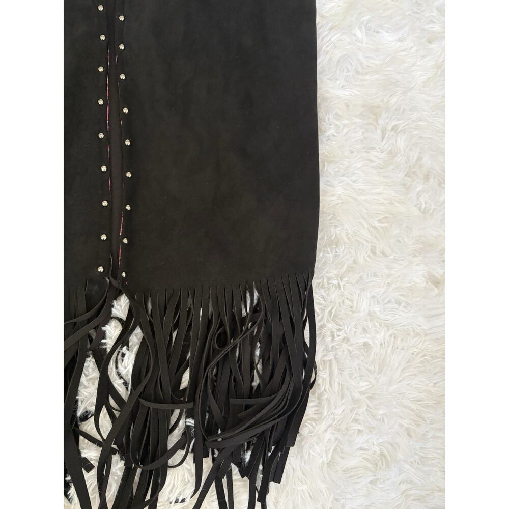 Andree My Unit S Black Cactus Fringe Suede Vest. Fun, Great Qual & Condition - Picture 3 of 14